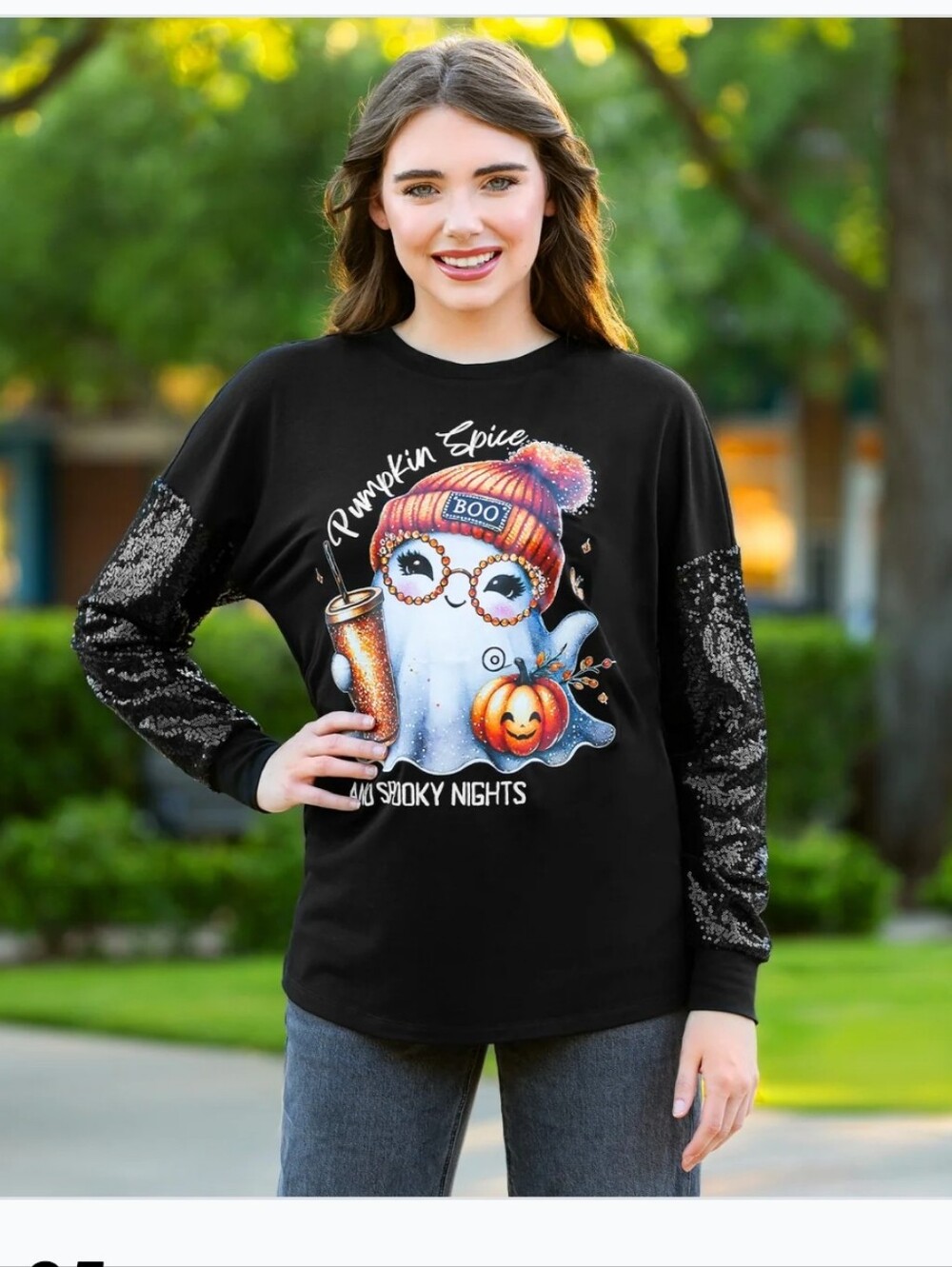 Nwt Sequin Sleeve Halloween Top! 3xl